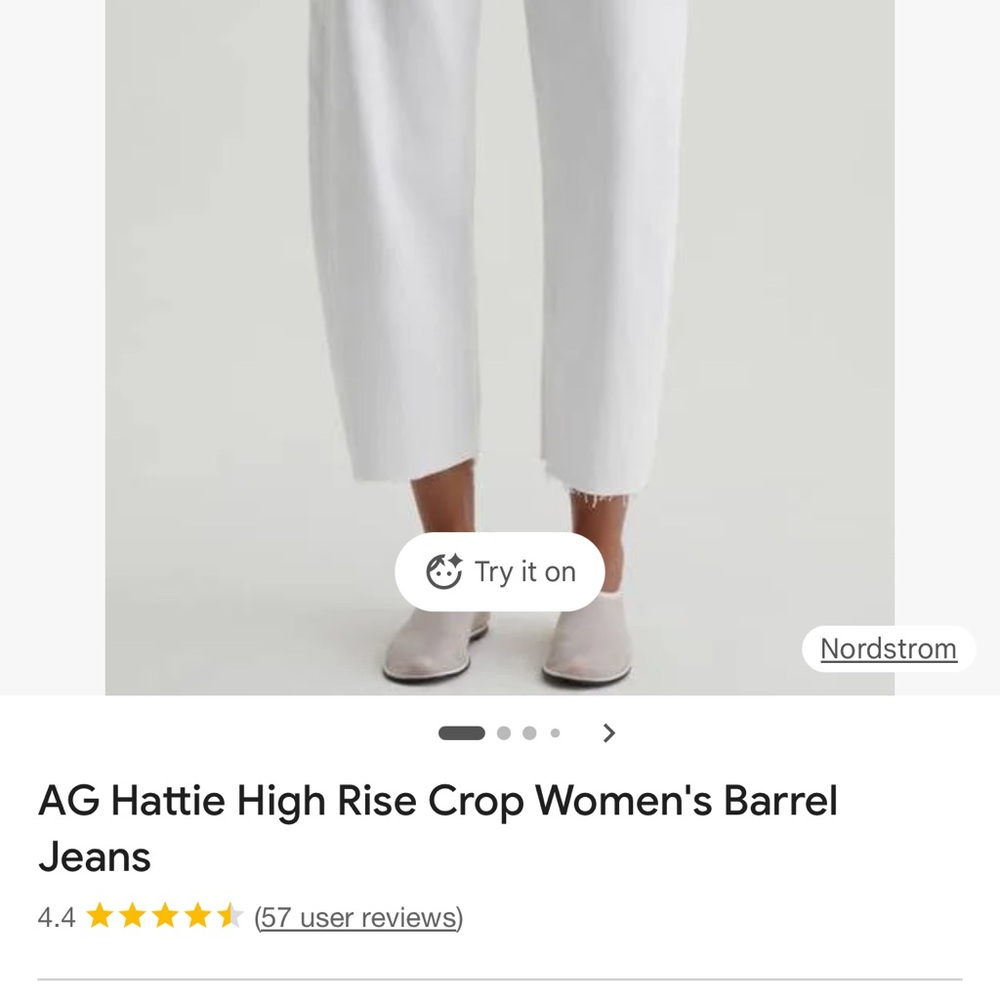AG White High Rise Crop Women's Jeans